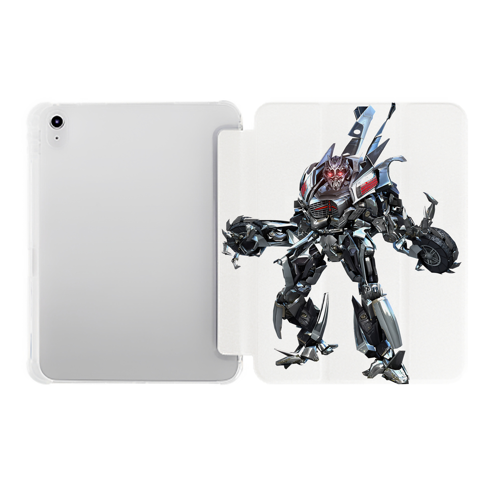 （画像用） Transformers トランスフォーマー IPad ケース ペン収納付き 三つ折りスタンド PUレザー×シリコン 対応機種9.5/10.5/10.9インチ